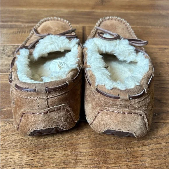 UGG Chestnut Suede Moccasin Slippers - Picture 7 of 11